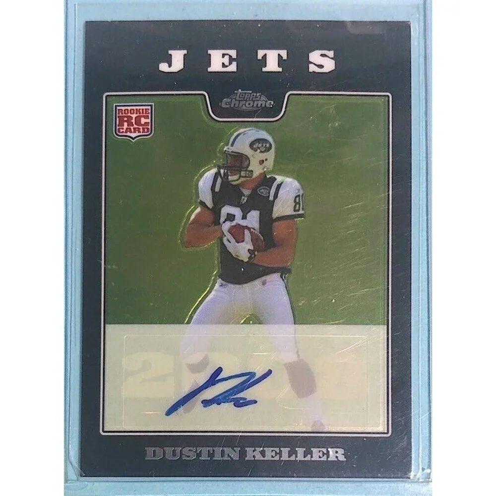 2008 Topps Chrome Rookie Auto NY JETS, Dustin Keller , Rookie Auto RC Card#TC219